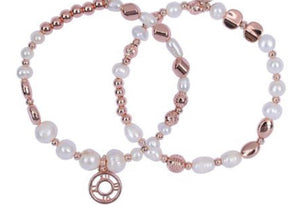 Natural pearl with gold bracelet set