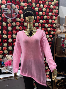 Pink asymmetric sweater